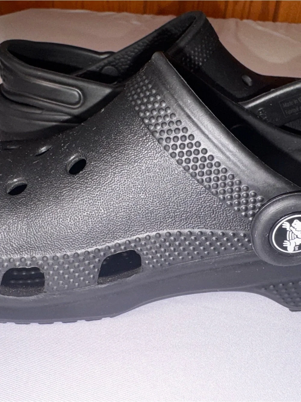 CROCS Black Vented Clog Slip-Ons